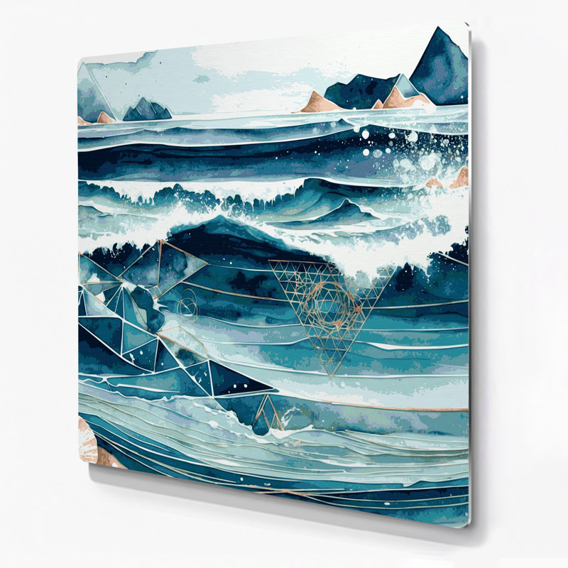 Art mural en métal Coastal Coastal, H 16 po x l 16 po