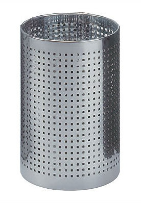 Steel Open Waste Basket, Aluminum Metallic