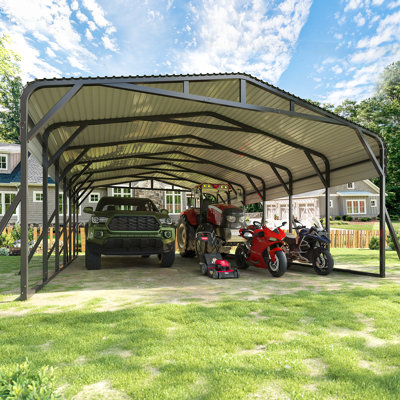 20 ft. W x 30 ft. D Metal Carport with Reinforced Heavy-Duty Steel Frame, Outdoor Canopy Shelter for Multiple Vehicles