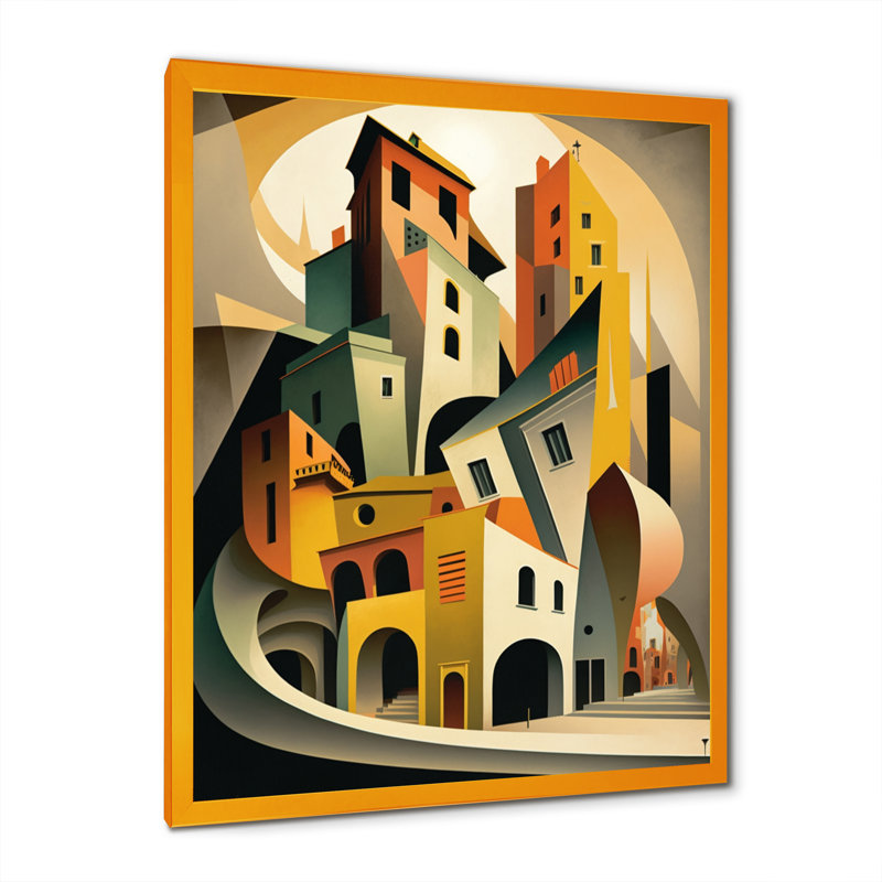 «Geometric Graffiti V», reproduction sur toile, H 20 po x l 12 po x P 1 po, Impression dorée sur toile encadrée
