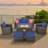 Wicker/Rattan 7 - Person Seating Group with Fire Pit Table-109972962