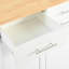 Îlot de cuisine avec plateau extensible, armoire coulissante à 3 niveaux, rangement interne, chariot roulant sur roulettes, 2 tiroirs, porte-serviettes, abattant pliable à finition blanche, organisateur d'armoire, mobile-1712500095