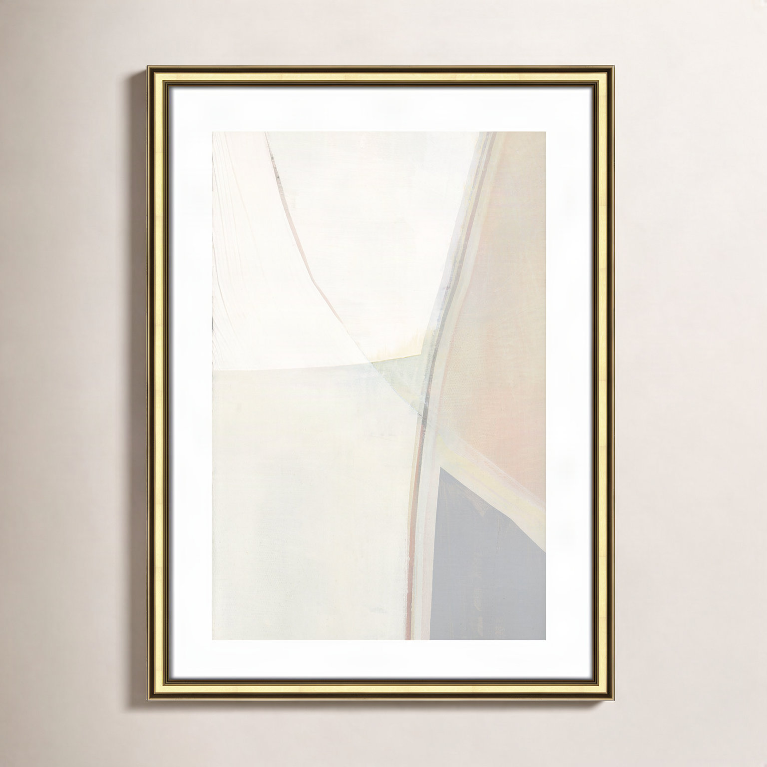 Alexandria "In Neutral II" Painting by Cartissi, 23" H x 17" W x 0.88" D, Gold Framed Paper