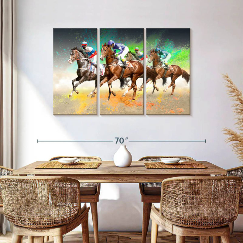 Course de chevaux Sirci, H 36 po x l 57 po
