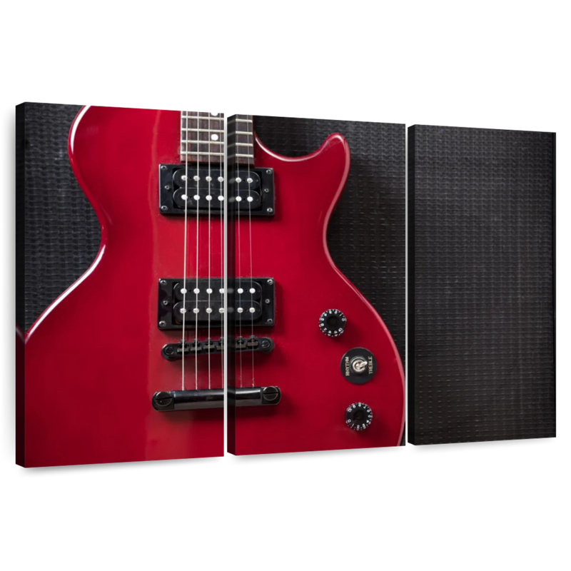 Guitare électrique Abarca Shiny Red, H 20 po x l 33 po