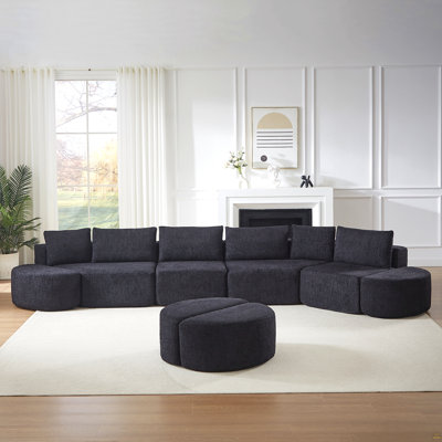 Ensemble de canapé modulaire en tissu chenille
