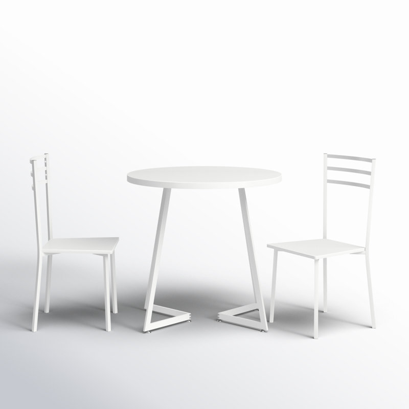 Kilwin 3-Piece Round Dining Set, White