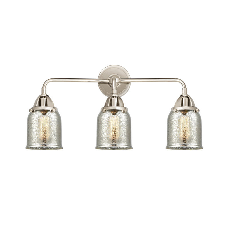 Éclairage pour meuble-lavabo à 2 lumières 5 po et 3 clochettes 23 po Shauna, Nickel poli, Ampoule non incluse