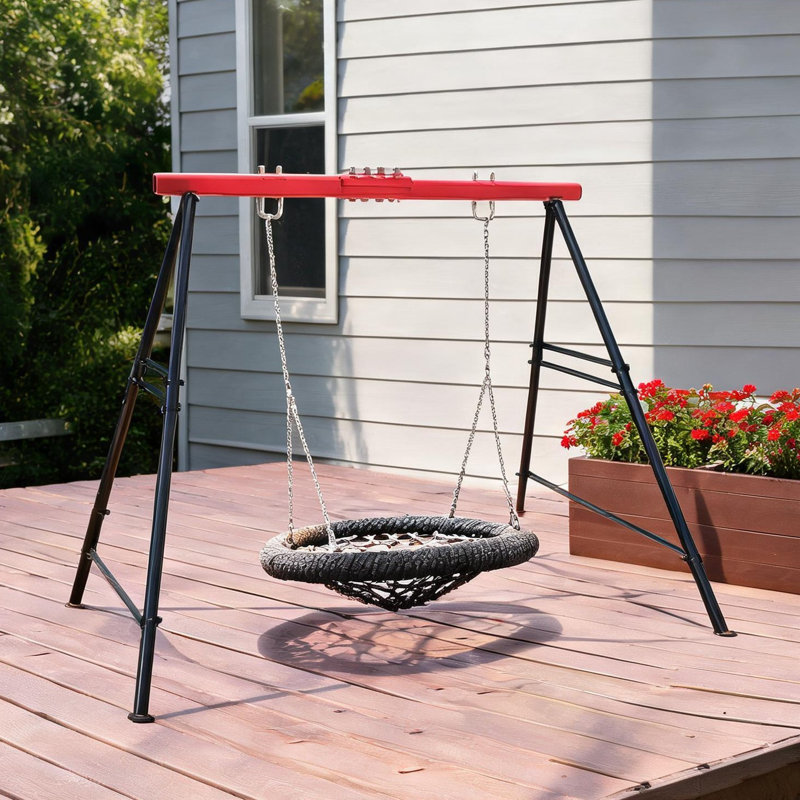 Support de balançoire robuste en forme de A, de couleur bleue, pour utilisation extérieure, structure en acier, capacité de 400 kg pour balançoires de porche