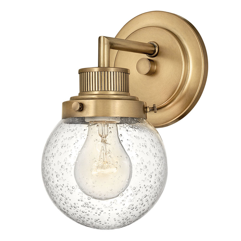Poppy 1-Light Dimmable Bath Sconce, Heritage Brass