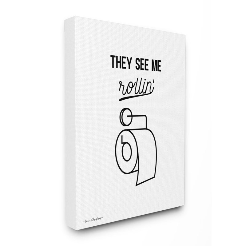 «Ils me regardent Rollin» par Seven Trees Design - reproduction de dessin, H 40 po x l 30 po, Toile tendue