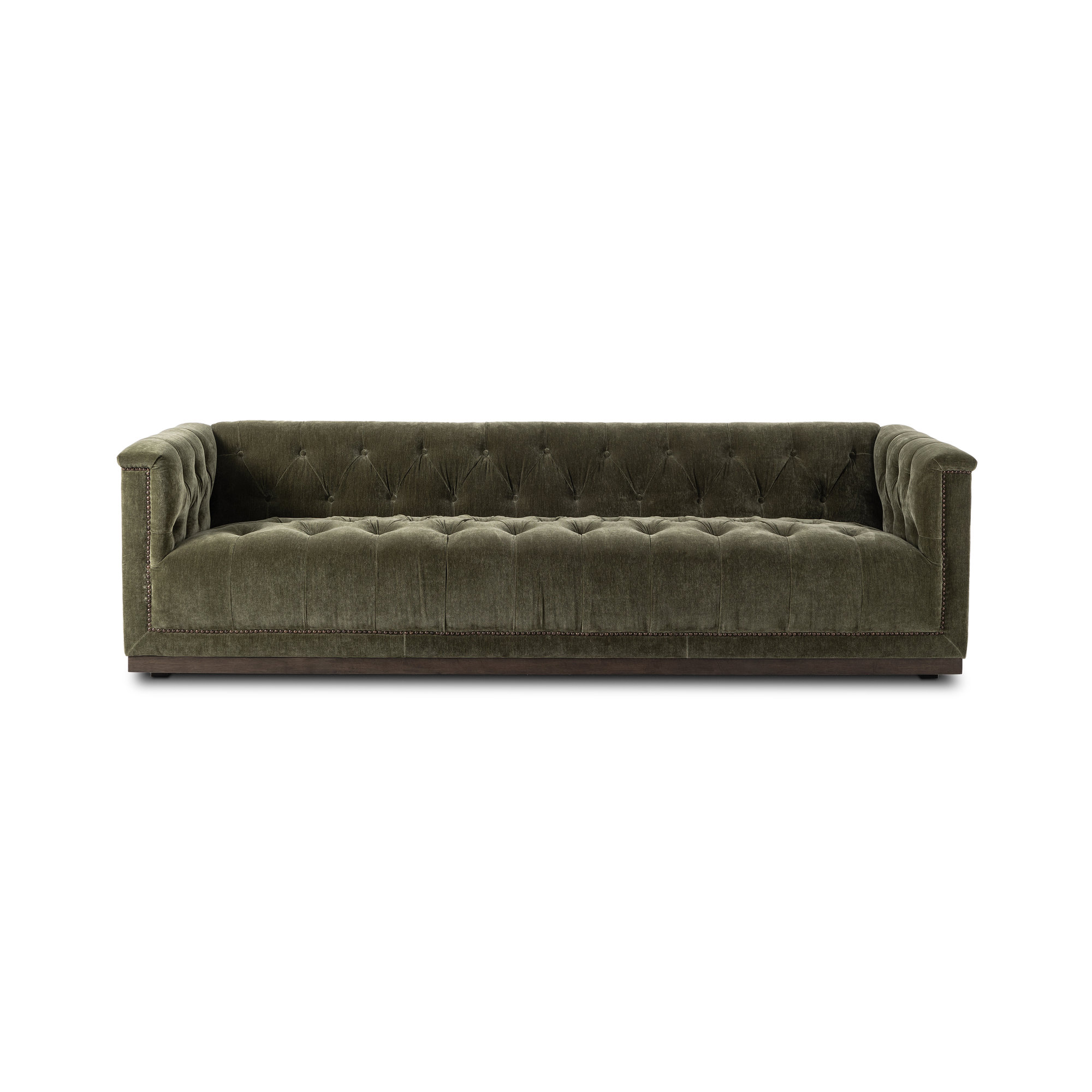 Chirlin 95'' Upholstered Chesterfield Sofa, Amici Moss