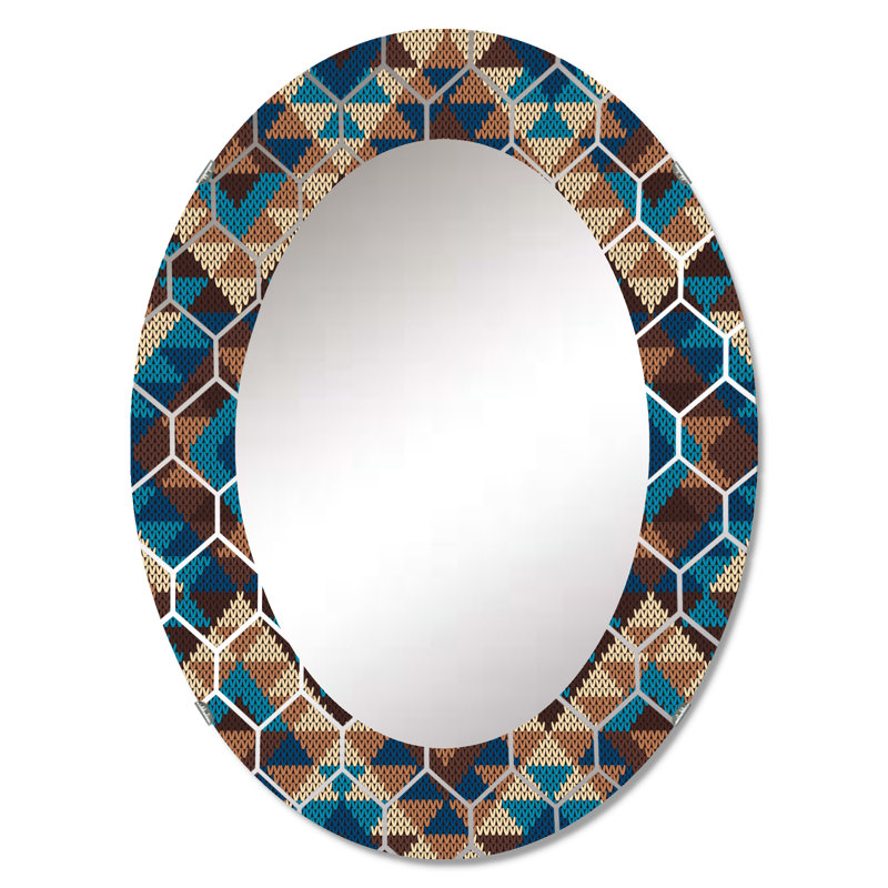 Tribal Aztec Geometrics - Miroir mural moderne, 30 po x 20 po