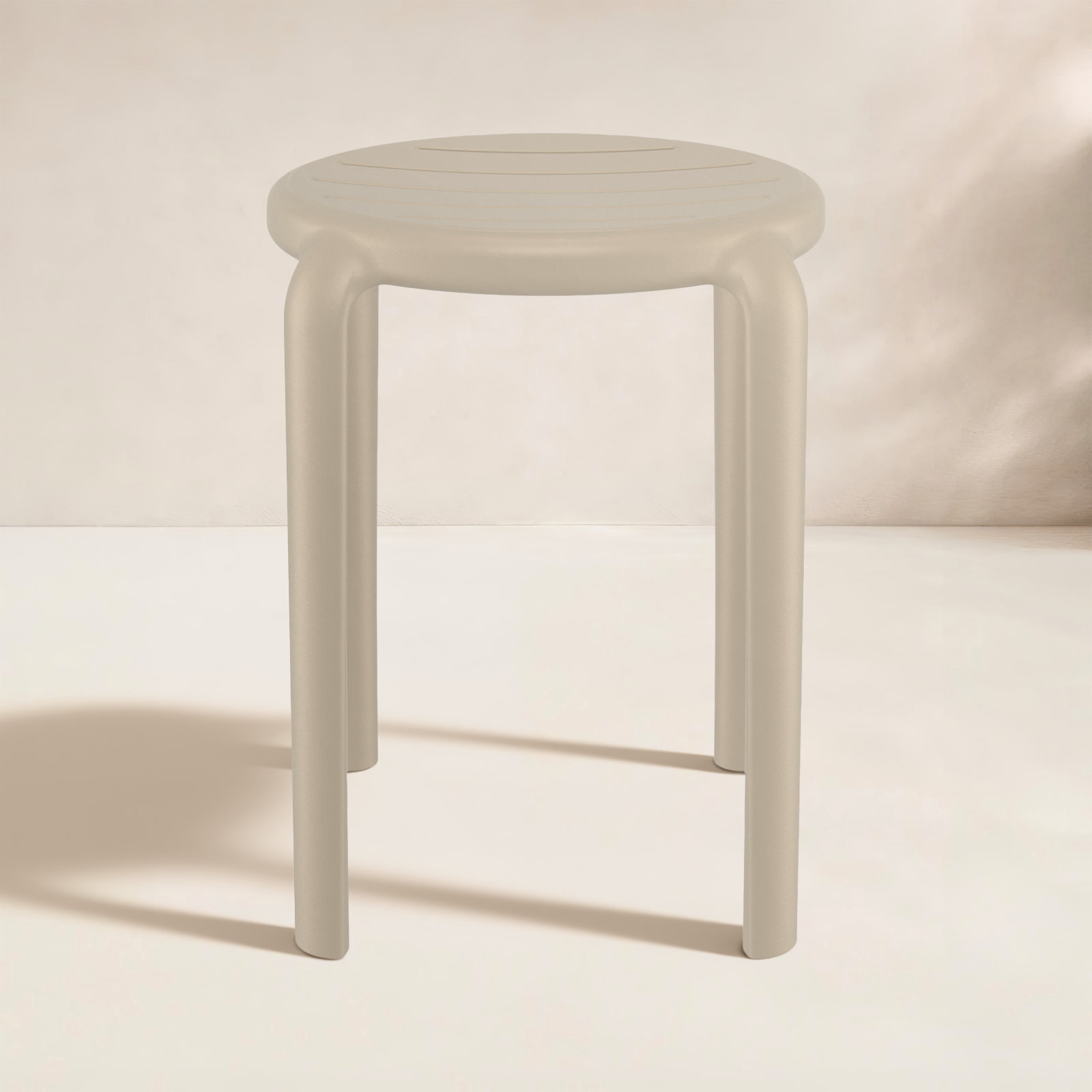 Aragons Stackable Patio Side Chair, Taupe