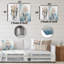 Ensemble de salon mural en métal Tranquility Dreamcatcher blanc et bleu-1967830319