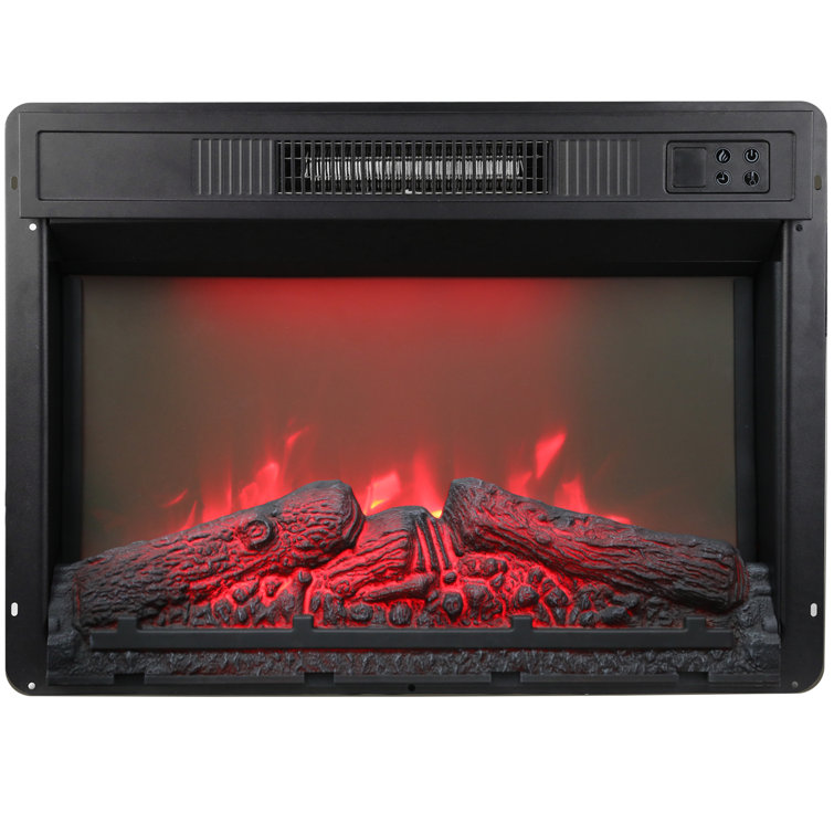  23'' W Electric Fireplace Insert with 6 Adjustable Color Flame