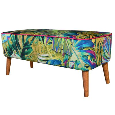 Polyester Blend Upholstered Bench