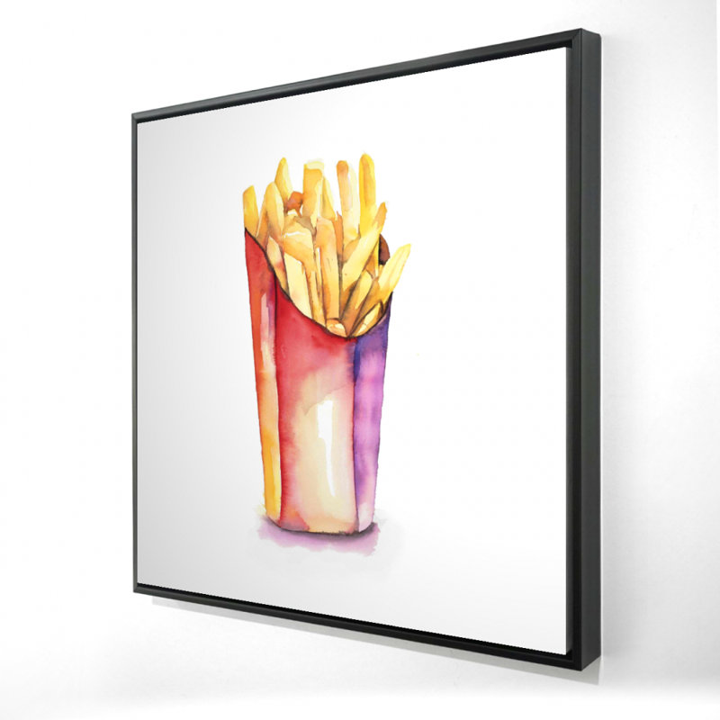 Aquarelle, frites, reproduction sur toile