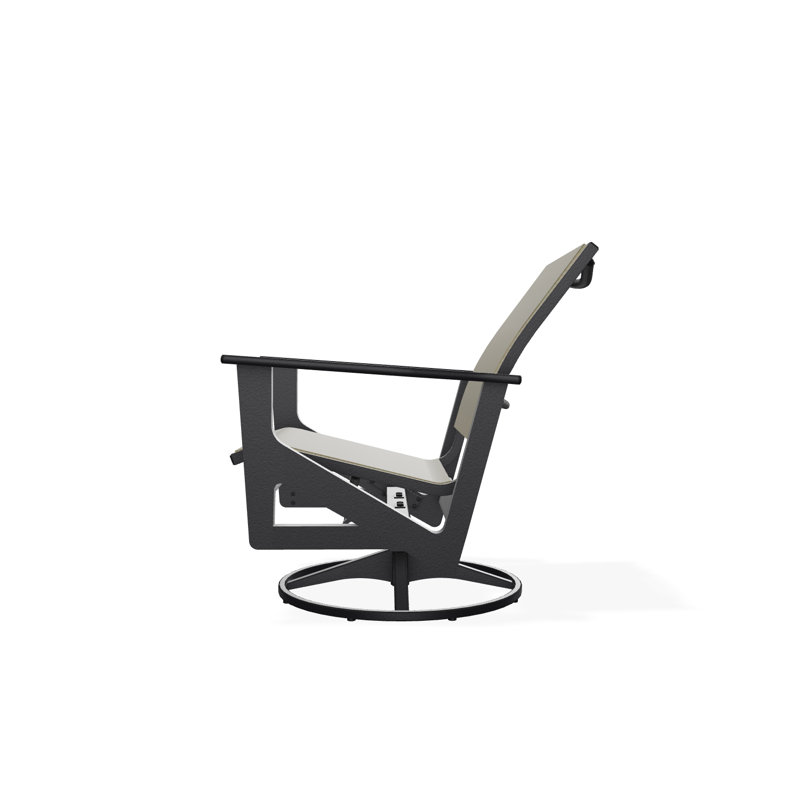 Wexler Outdoor Swivel Lounge Chair, Collect Charcoal, Black