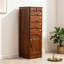 Classeur simple en bois massif brun avec serrure