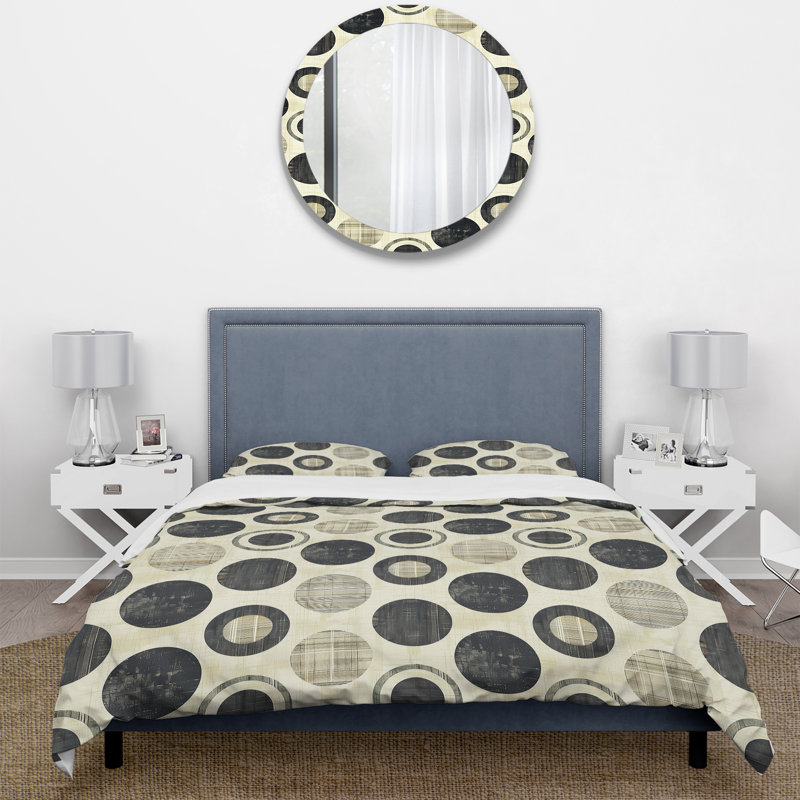 Ensemble de housse de couette rétro crème Midcentury - Midcentury, Housse de couette très grand et 2 très grandes t