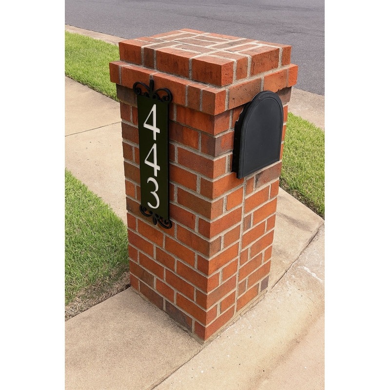 Cadre à plaque d'adresse vertical Le Fleux, Acier inoxydable poli