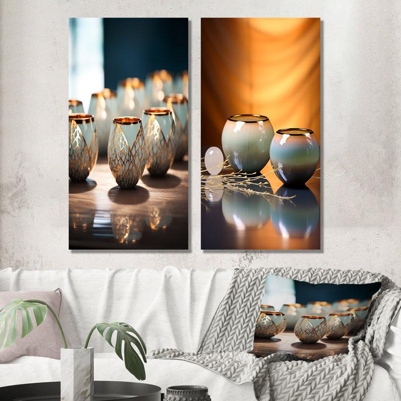 Serenades du Japon, ensemble d'art mural en verre, 2 pièces, H 32 po x l 32 po