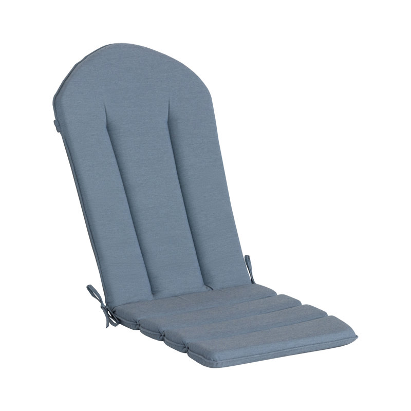 50" x 20" Patio Chair Cushion, Adirondack Chair Cushion with Straps (Set of 2), Denim