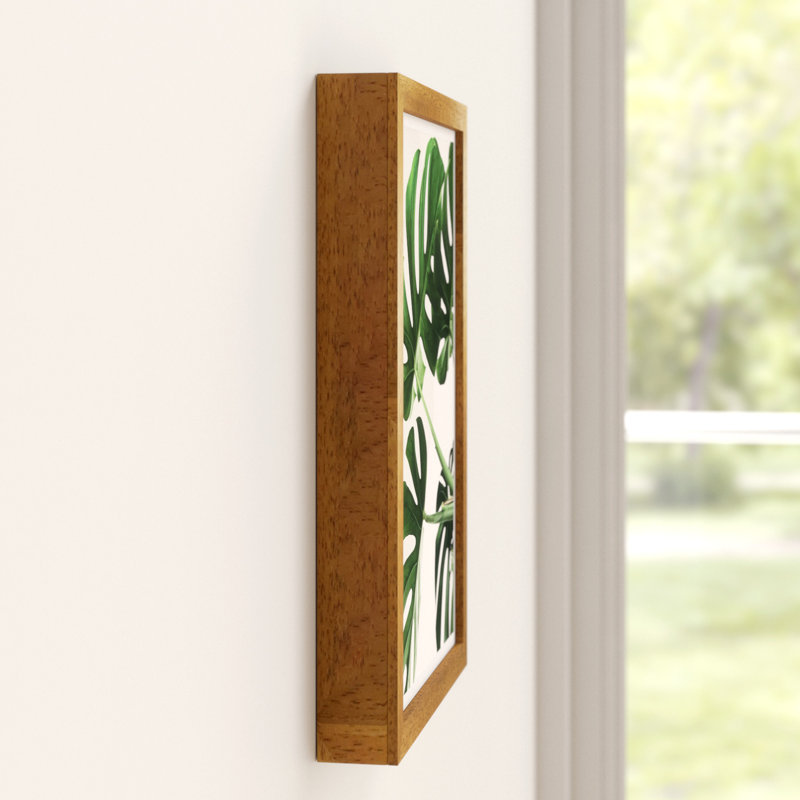 Monstera Leaf - Print, Honey Oak Frame, 42 cm H x 30 cm W x 5 cm D