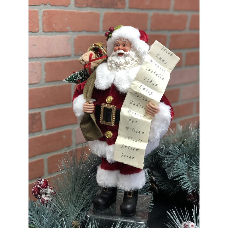 Figurine de père Noël avec liste