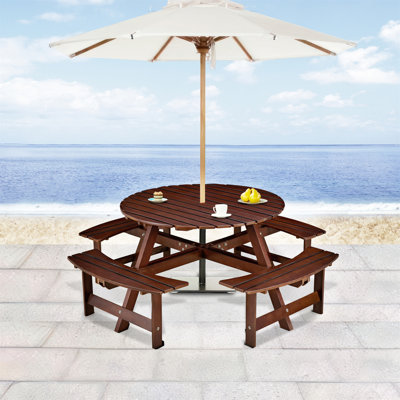 Outdoor 8 Person Picnic Table
