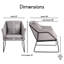 Fauteuil d'appoint Adore Décor Odile 68,5 cm (27 po) de largeur, avec coussin d'assise rembourré et piètement en métal, gris-26127404