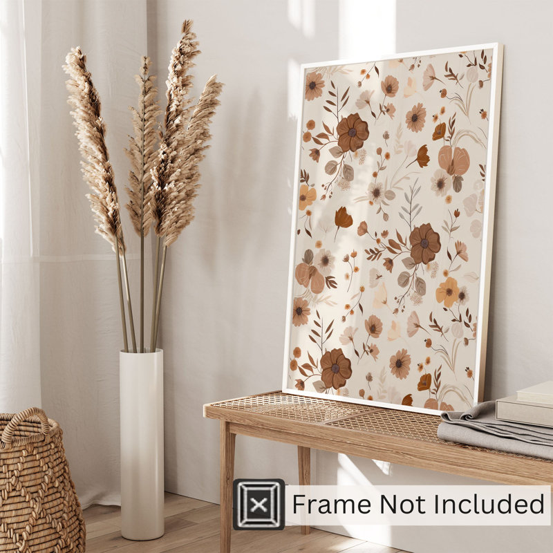 «Botanical Fall Flowers XIII Cottage», reproduction d'art non encadrée, H 14 po x l 11 po