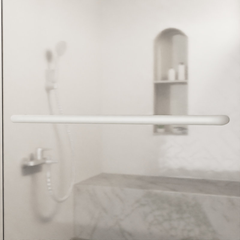 Porte-serviettes de douche tubulaire standard de centre à centre 16 pouces Brixwell TB-16SM-W sans rondelles blanc brillant