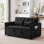 Canapé-lit 55 po 3-en-1 convertible, canapé-lit futon double en velours avec dossier réglable, sac de rangement et coussin, pour le salon, la chambre à coucher