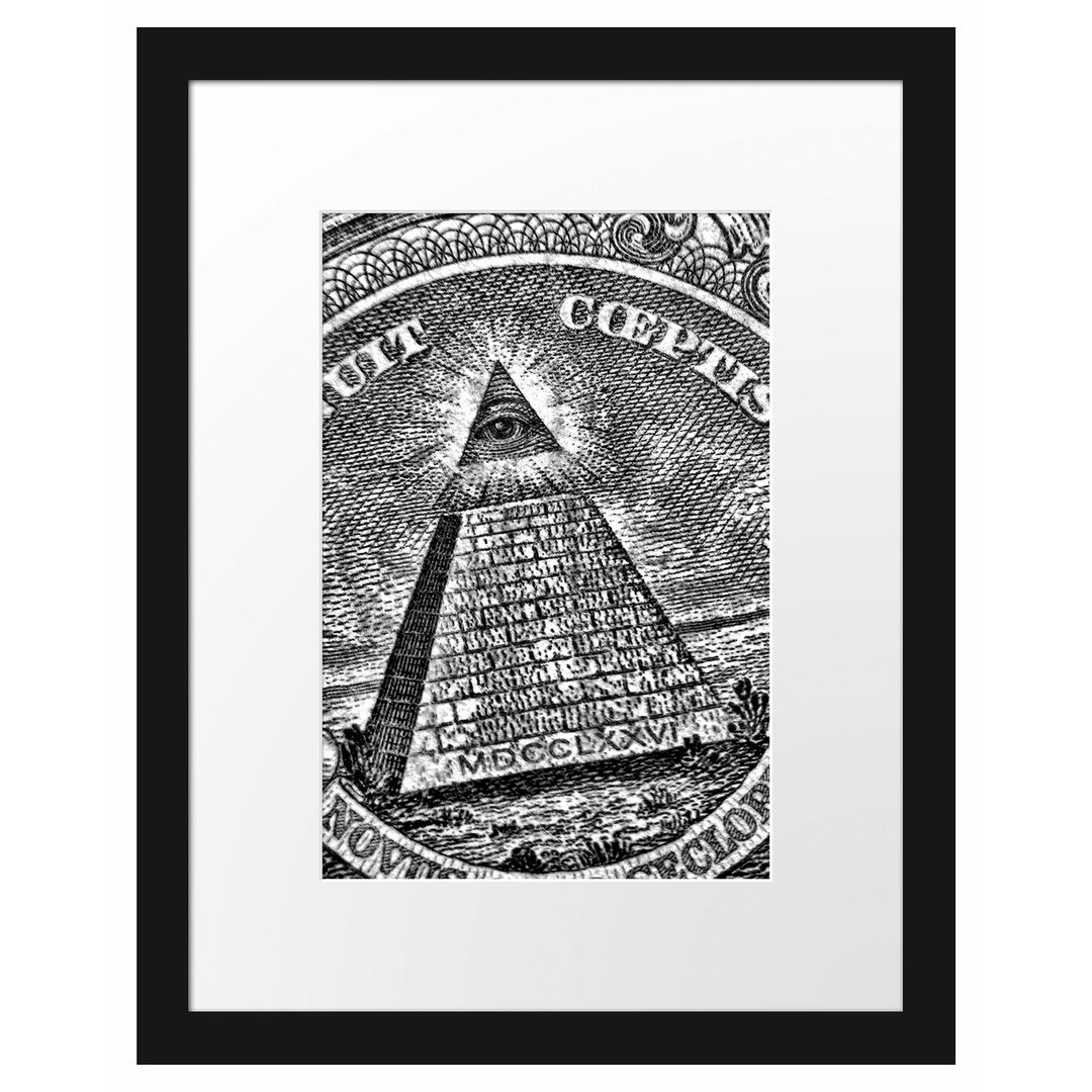 Gerahmtes Poster Illuminaten-Pyramide