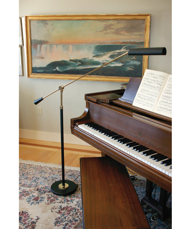 Counter Balance Task Floor Lamp, Black and Brass