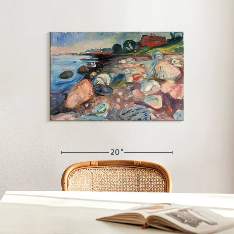 Avery Shore With Red House, H 16 po x l 24 po