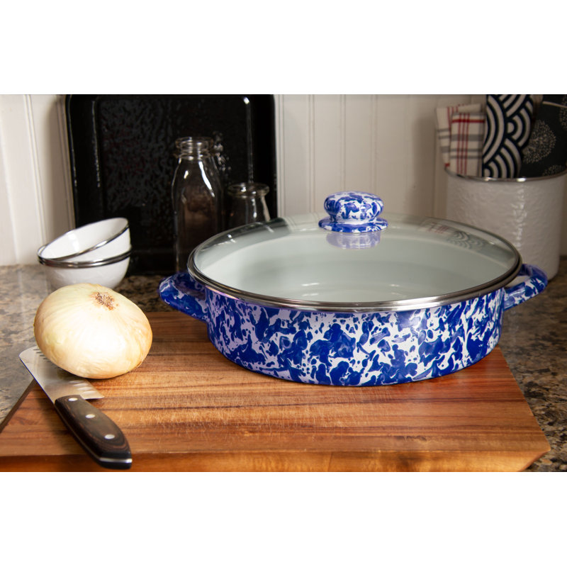 Swirl Saute Pan with Lid, Cobalt, 8 Qt.