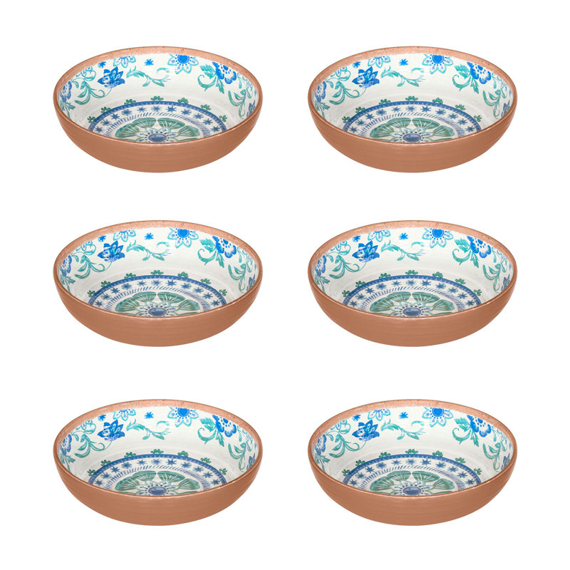 Multicolore bol à fleurs en mélamine turquoise Gunnersbury - 8 po