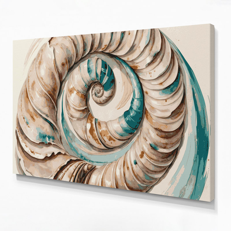 Art mural sur toile beige, collection Coastal Conch, H 20 po x l 24 po