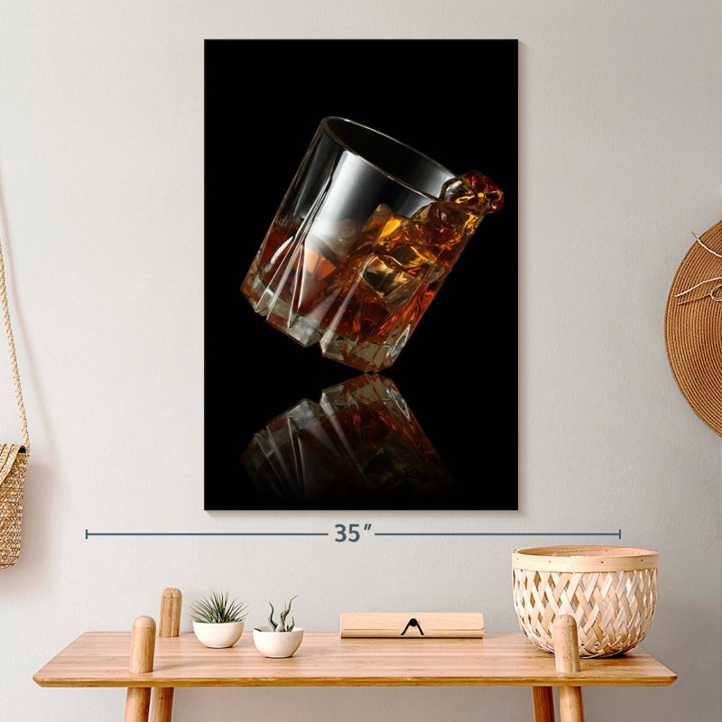 Whiskey Glass Reflection Canvas Print, 30" H x 20" W x 1.25" D