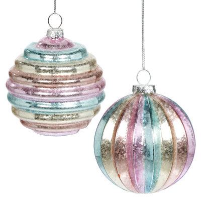 Ornement boule arc-en-ciel - ensemble de 6 pouces