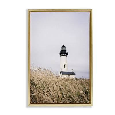 Peaceful Lighthouse Scenery Framed Floater Canvas by Sisi and Seb
