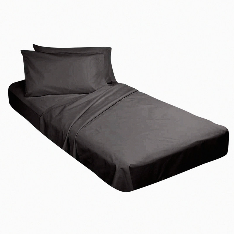 Dark Grey Solid Fitted Cot Sheet - 30" x 80" - Narrow Twin Size - Bunk Bed Cot Sheets - RV Bunk/Guest Bed/Camping Cot - 4"-8" Deep Mattress - Cozy Sleep Solution