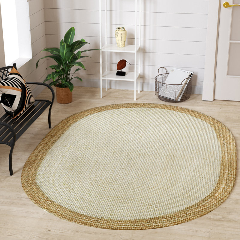 Kayleigh Hand-Braided Jute Area Rug, Oval 5' x 7'