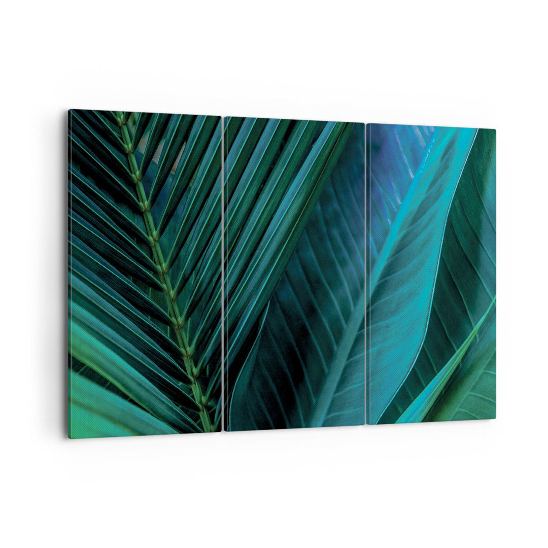 3-tlg. Leinwandbilder-Set Leaf Tropics Green