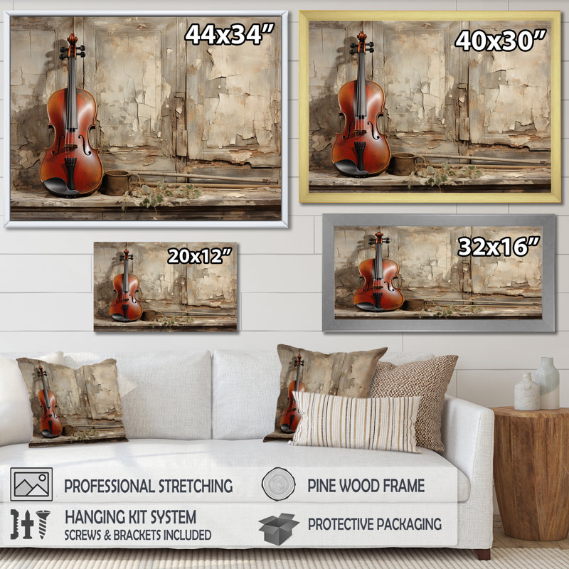 «Brown Brooding» Bourgogne violoncelle musique I - musique, art mural, Toile tendue, H 32 po x l 24 po x P 1 po