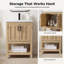 Ensemble de meuble-lavabo simple autoportant 24 po avec plateau en céramique Larangera-358700045