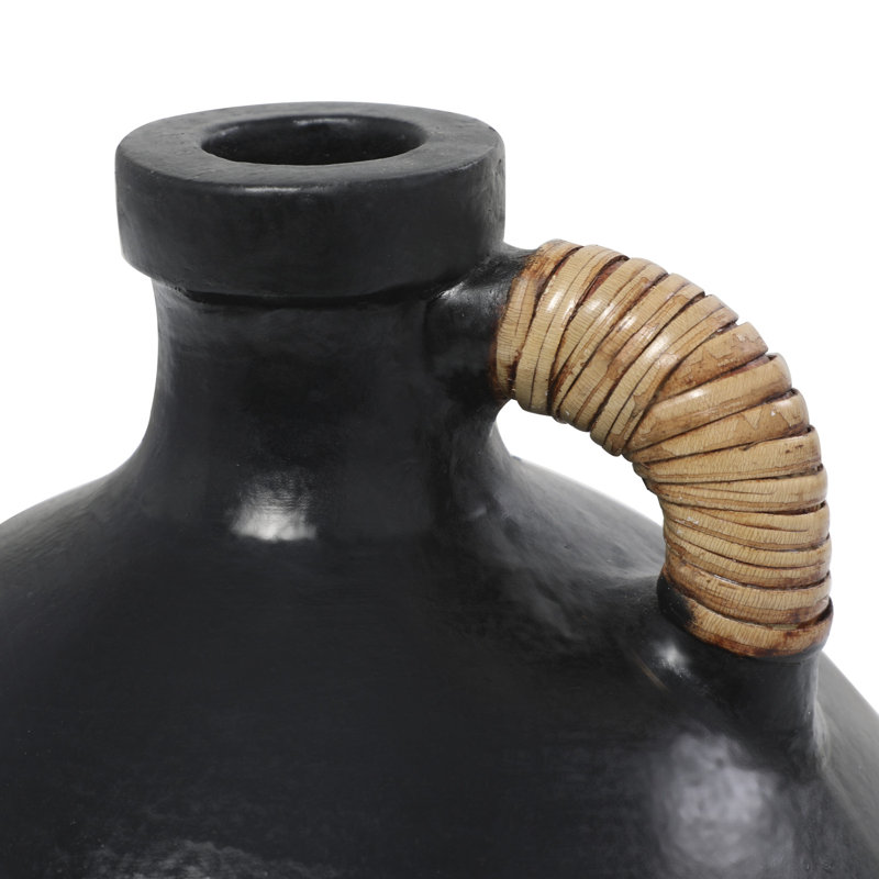 Vase de table Winslet, Noir, H 10,85 po x l 9,4 po x P 9,4 po